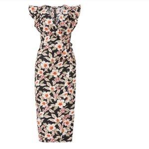REBECCA TAYLOR Kamea Floral Print Wrap Dress